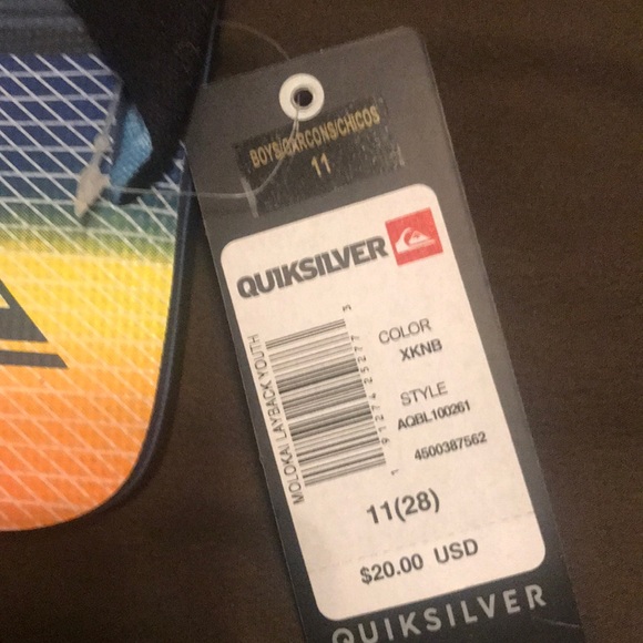 NWT Boys Quiksilver Molokai Layback Flip Flops $20 - Picture 3 of 4